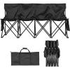 image:imageVEVOR Portable Folding Bench 8 Seats Foldable Sideline Bench Outdoor Camping Bench Chair with Carry Bag amp Backrest Team Sport Sideline Bench for Football Fishing No Assembly Instant Seating BlackBlack