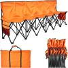 image:imageVEVOR Portable Folding Bench 8 Seats Foldable Sideline Bench Outdoor Camping Bench Chair with Carry Bag amp Backrest Team Sport Sideline Bench for Football Fishing No Assembly Instant Seating BlackOrange