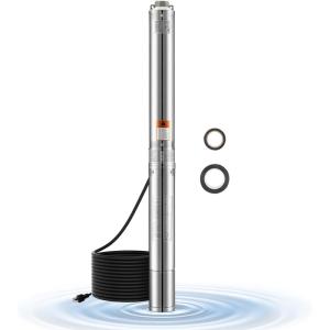 image:imageVEVOR Deep Well Submersible Pump 1 HP Output Power 115V 317 GPM Flow 207 ft Head with 3281 ft Cord External Control Box Stainless Steel Water Pump for Industrial Irrigation and Home Use IP682HP115V