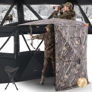 image:imageVEVOR Hunting BlindSee Through Ground Blinds with Carrying Bag 360 Degree Portable Camouflage TentDurable Concealed Shelter with Silent Side Door and Window for Turkey and Deer23 PersonThermal
