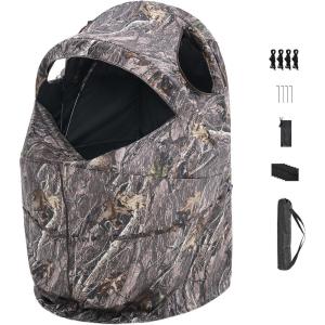 image:imageVEVOR Hunting BlindSee Through Ground Blinds with Carrying Bag 360 Degree Portable Camouflage TentDurable Concealed Shelter with Silent Side Door and Window for Turkey and DeerSingle Person