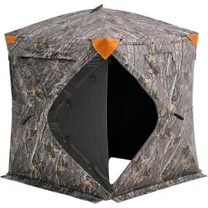 image:imageVEVOR Hunting BlindSee Through Ground Blinds with Carrying Bag 360 Degree Portable Camouflage TentDurable Concealed Shelter with Silent Side Door and Window for Turkey and DeerHorizontal Windows555 x 555 x 669