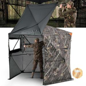 image:imageVEVOR Hunting BlindSee Through Ground Blinds with Carrying Bag 360 Degree Portable Camouflage TentDurable Concealed Shelter with Silent Side Door and Window for Turkey and Deer67 Person288 See Through 