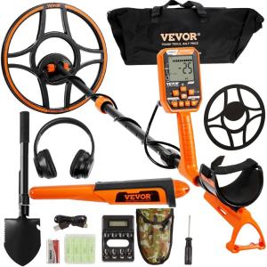 image:imageVEVOR Metal Detector for Adults amp Kids 10 Inch Waterproof Search Coil with LCD Display 7 Modes Adjustable 4152 Aluminum Stem DSP Chip Higher Accuracy Gold Detector 10 Detection Depth12inch
