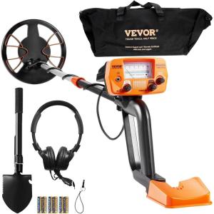 image:imageVEVOR Metal Detector for Adults amp Kids 10 Inch Waterproof Search Coil with LCD Display 7 Modes Adjustable 4152 Aluminum Stem DSP Chip Higher Accuracy Gold Detector 10 Detection Depth8inch