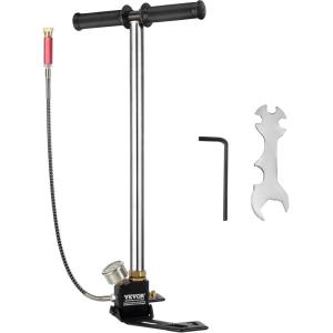 image:imageVEVOR PCP Hand Pump 4 Stage 30Mpa 4500 PSI High Pressure PCP Air Rifile Filling Stirrup Pump with OilMoisture Filter Pressure Gauge Stainless Steel for Airguns Scuba Tank Paintball Filling Tire3 Stage 4500PSI
