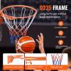 image:imageVEVOR Basketball Hoop 44 54 Inchs PC Backboard Wall Mounted Basketball Portable Hoop amp Goal Indoor amp Outdoor with HandCrank Adjustment Classic Basketball Court Teens Adults Schools ParksOrange Upgraded Rim 18in