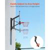 image:imageVEVOR Basketball Hoop 44 54 Inchs PC Backboard Wall Mounted Basketball Portable Hoop amp Goal Indoor amp Outdoor with HandCrank Adjustment Classic Basketball Court Teens Adults Schools ParksBlack Goal 54in
