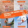 image:imageVEVOR Basketball Hoop 44 54 Inchs PC Backboard Wall Mounted Basketball Portable Hoop amp Goal Indoor amp Outdoor with HandCrank Adjustment Classic Basketball Court Teens Adults Schools ParksOrange Upgraded Rim 18in
