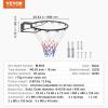 image:imageVEVOR Basketball Hoop 44 54 Inchs PC Backboard Wall Mounted Basketball Portable Hoop amp Goal Indoor amp Outdoor with HandCrank Adjustment Classic Basketball Court Teens Adults Schools ParksBlack Rim 18in