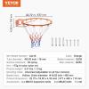 image:imageVEVOR Basketball Hoop 44 54 Inchs PC Backboard Wall Mounted Basketball Portable Hoop amp Goal Indoor amp Outdoor with HandCrank Adjustment Classic Basketball Court Teens Adults Schools ParksOrange Rim 18in