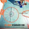 image:imageVEVOR Basketball Hoop 44 54 Inchs PC Backboard Wall Mounted Basketball Portable Hoop amp Goal Indoor amp Outdoor with HandCrank Adjustment Classic Basketball Court Teens Adults Schools ParksOrange Upgraded Rim 18in