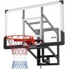 image:imageVEVOR Basketball Hoop 44 54 Inchs PC Backboard Wall Mounted Basketball Portable Hoop amp Goal Indoor amp Outdoor with HandCrank Adjustment Classic Basketball Court Teens Adults Schools ParksBlack Goal 54in