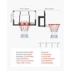 image:imageVEVOR Basketball Hoop 44 54 Inchs PC Backboard Wall Mounted Basketball Portable Hoop amp Goal Indoor amp Outdoor with HandCrank Adjustment Classic Basketball Court Teens Adults Schools ParksBlack Goal 44in