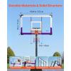 image:imageVEVOR Basketball Rim 18 Basketball Hoop 44 48 50 54 Inchs PC Backboard 4410FT Height Adjustable Basketball Portable Hoopamp Goal IndoorOutdoor Classic Basketball Court Teen Adult School ParkPurple Quickly Adjust 48in