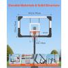 image:imageVEVOR Basketball Rim 18 Basketball Hoop 44 48 50 54 Inchs PC Backboard 4410FT Height Adjustable Basketball Portable Hoopamp Goal IndoorOutdoor Classic Basketball Court Teen Adult School ParkBlack Quickly Adjust 44in