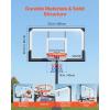 image:imageVEVOR Basketball Rim 18 Basketball Hoop 44 48 50 54 Inchs PC Backboard 4410FT Height Adjustable Basketball Portable Hoopamp Goal IndoorOutdoor Classic Basketball Court Teen Adult School ParkBlack Quickly Adjust 54in