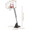 image:imageVEVOR Basketball Rim 18 Basketball Hoop 44 48 50 54 Inchs PC Backboard 4410FT Height Adjustable Basketball Portable Hoopamp Goal IndoorOutdoor Classic Basketball Court Teen Adult School ParkWhite 50in