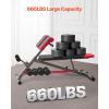 image:imageVEVOR MultiFunctional Weight Bench for Full Body Workout Roman Chair Hyperextension Bench 660 lbs Adjustable Extension Equipment for Back Arm Core Ab Workout Sit Up Exercise Machine for Home Gym