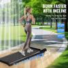image:imageVEVOR Walking Pad with Handle Bar Under Desk Treadmill for Home Office 25HP Walking Jogging Running Machine Speed 6276MPH Folding Treadmill with Remote Control and LED DisplayRed