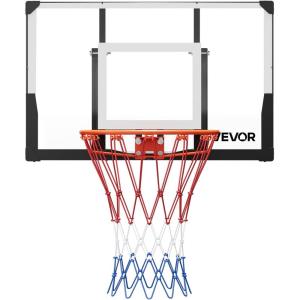image:imageVEVOR Basketball Hoop 44 54 Inchs PC Backboard Wall Mounted Basketball Portable Hoop amp Goal Indoor amp Outdoor with HandCrank Adjustment Classic Basketball Court Teens Adults Schools ParksBlack Goal 44in