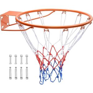 image:imageVEVOR Basketball Hoop 44 54 Inchs PC Backboard Wall Mounted Basketball Portable Hoop amp Goal Indoor amp Outdoor with HandCrank Adjustment Classic Basketball Court Teens Adults Schools ParksOrange Rim 18in