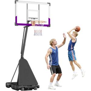 image:imageVEVOR Basketball Rim 18 Basketball Hoop 44 48 50 54 Inchs PC Backboard 4410FT Height Adjustable Basketball Portable Hoopamp Goal IndoorOutdoor Classic Basketball Court Teen Adult School ParkPurple Quickly Adjust 48in