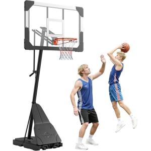 image:imageVEVOR Basketball Rim 18 Basketball Hoop 44 48 50 54 Inchs PC Backboard 4410FT Height Adjustable Basketball Portable Hoopamp Goal IndoorOutdoor Classic Basketball Court Teen Adult School ParkBlack Quickly Adjust 44in