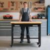 image:imageVEVOR Adjustable Workbench 48 x 20inch Heavy Duty Work Bench with 285383 Inches Height Adjustment 2000 lbs Capacity Garage Workbench with Power Outlets Suitable for Office Garage WorkshopDrawer StorageUniversal Wheels48x244x374