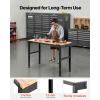 image:imageVEVOR Adjustable Workbench 48 x 20inch Heavy Duty Work Bench with 285383 Inches Height Adjustment 2000 lbs Capacity Garage Workbench with Power Outlets Suitable for Office Garage Workshop48x20X383