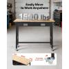 image:imageVEVOR Adjustable Workbench 48 x 20inch Heavy Duty Work Bench with 285383 Inches Height Adjustment 2000 lbs Capacity Garage Workbench with Power Outlets Suitable for Office Garage WorkshopDrawer StorageWheels48x244x374