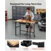 image:imageVEVOR Adjustable Workbench 48 x 20inch Heavy Duty Work Bench with 285383 Inches Height Adjustment 2000 lbs Capacity Garage Workbench with Power Outlets Suitable for Office Garage WorkshopDrawer StorageUniversal Wheels48x244x374