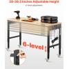 image:imageVEVOR Adjustable Workbench 48 x 20inch Heavy Duty Work Bench with 285383 Inches Height Adjustment 2000 lbs Capacity Garage Workbench with Power Outlets Suitable for Office Garage WorkshopRubber PadUniversal Wheels60x22