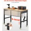 image:imageVEVOR Adjustable Workbench 48 x 20inch Heavy Duty Work Bench with 285383 Inches Height Adjustment 2000 lbs Capacity Garage Workbench with Power Outlets Suitable for Office Garage WorkshopRubber PadUniversal Wheels48x24