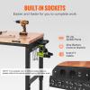 image:imageVEVOR Adjustable Workbench 48 x 20inch Heavy Duty Work Bench with 285383 Inches Height Adjustment 2000 lbs Capacity Garage Workbench with Power Outlets Suitable for Office Garage WorkshopRubber PadUniversal Wheels72x25x395
