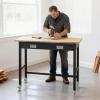 image:imageVEVOR Adjustable Workbench 48 x 20inch Heavy Duty Work Bench with 285383 Inches Height Adjustment 2000 lbs Capacity Garage Workbench with Power Outlets Suitable for Office Garage WorkshopDrawer StorageWheels48x244x374