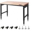 image:imageVEVOR Adjustable Workbench 48 x 20inch Heavy Duty Work Bench with 285383 Inches Height Adjustment 2000 lbs Capacity Garage Workbench with Power Outlets Suitable for Office Garage WorkshopRubber PadUniversal Wheels72x25x395