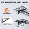 image:imageVEVOR Garage Shelving Wall Mounted 1 x 4 ft Heavy Duty Shelves 400 lbs Load Capacity Storage Rack Floating 2 Pack Suitable for Shop Shed Storage Black LL12481 x 4 ft
