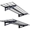image:imageVEVOR Garage Shelving Wall Mounted 1 x 4 ft Heavy Duty Shelves 400 lbs Load Capacity Storage Rack Floating 2 Pack Suitable for Shop Shed Storage Black LL12481 x 4 ft