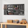 image:imageVEVOR Metal Pegboard Panels 24 x 12 Pegboard 4 Panels Heavy Duty Peg Board Wall Organizer with Accessories for Living Room Garage Tool Storage Office Organization Craft Room Kitchen Home Black4 PCS