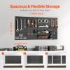image:imageVEVOR Metal Pegboard Panels 24 x 12 Pegboard 4 Panels Heavy Duty Peg Board Wall Organizer with Accessories for Living Room Garage Tool Storage Office Organization Craft Room Kitchen Home Black4 PCS