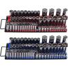 image:imageVEVOR Portable Socket Organizer Tray 3Piece Metric amp SAE Socket Organizer Set 14 38 and 12 HeavyDuty Socket Holder with Handle amp Magnetic Base for Tool Box Drawer Hold up to 76 SocketsPortable Socket Holder