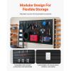 image:imageVEVOR Slat Wall Paneling 8 x 4 ft PVC Garage Slatwall without Accessories Black Slat Wall EasytoInstall Adjustable Slatwall Panel with Coupling Structure amp DIY Cutting Fits for Storage amp DisplayBlack