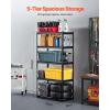 image:imageVEVOR Storage Shelves 3000 lbs 5 Tier Garage Storage Shelving 18 D x 48 W x 78 H Adjustable Metal Shelves for Garage Shelves Utility Rack Shelf Ideal for Kitchen Warehouse Basement Black16 D x 32 W x 628