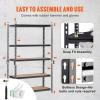 image:imageVEVOR Storage Shelves 3000 lbs 5 Tier Garage Storage Shelving 18 D x 48 W x 78 H Adjustable Metal Shelves for Garage Shelves Utility Rack Shelf Ideal for Kitchen Warehouse Basement Black24 D x 48 W x 72 H