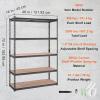 image:imageVEVOR Storage Shelves 3000 lbs 5 Tier Garage Storage Shelving 18 D x 48 W x 78 H Adjustable Metal Shelves for Garage Shelves Utility Rack Shelf Ideal for Kitchen Warehouse Basement Black18 D x 48 W x 72 H