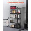 image:imageVEVOR Storage Shelves 3000 lbs 5 Tier Garage Storage Shelving 18 D x 48 W x 78 H Adjustable Metal Shelves for Garage Shelves Utility Rack Shelf Ideal for Kitchen Warehouse Basement Black18 D x 40 W x 72 H