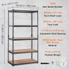 image:imageVEVOR Storage Shelves 3000 lbs 5 Tier Garage Storage Shelving 18 D x 48 W x 78 H Adjustable Metal Shelves for Garage Shelves Utility Rack Shelf Ideal for Kitchen Warehouse Basement Black36 L x 18 W x 72 H