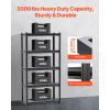 image:imageVEVOR Storage Shelves 3000 lbs 5 Tier Garage Storage Shelving 18 D x 48 W x 78 H Adjustable Metal Shelves for Garage Shelves Utility Rack Shelf Ideal for Kitchen Warehouse Basement Black16 D x 32 W x 63 H
