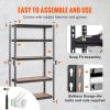 image:imageVEVOR Storage Shelves 3000 lbs 5 Tier Garage Storage Shelving 18 D x 48 W x 78 H Adjustable Metal Shelves for Garage Shelves Utility Rack Shelf Ideal for Kitchen Warehouse Basement Black12D x 30W x 60H